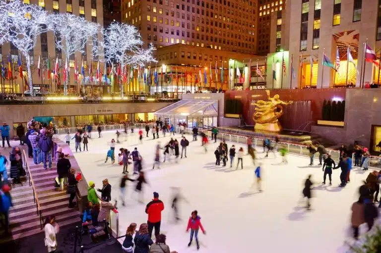 La pista di pattinaggio al Rockefeller Center