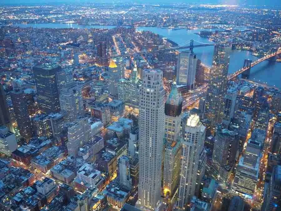 Vista dall'osservatorio del One World Observatory, New York