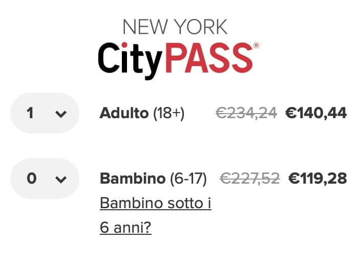 prezzi CityPASS sito ufficiale