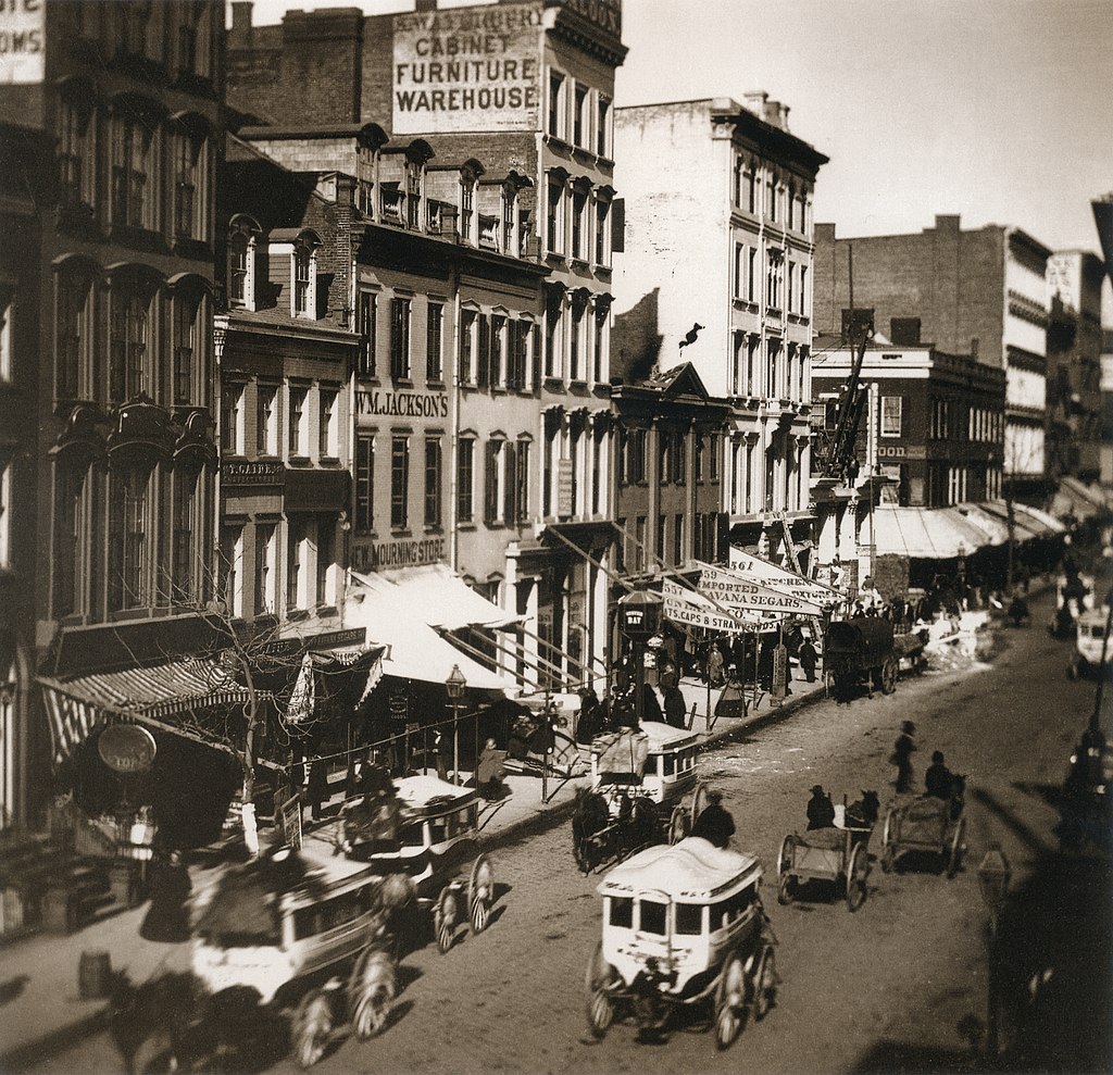 Foto storica della Broadway a New York: scattata nel 1858